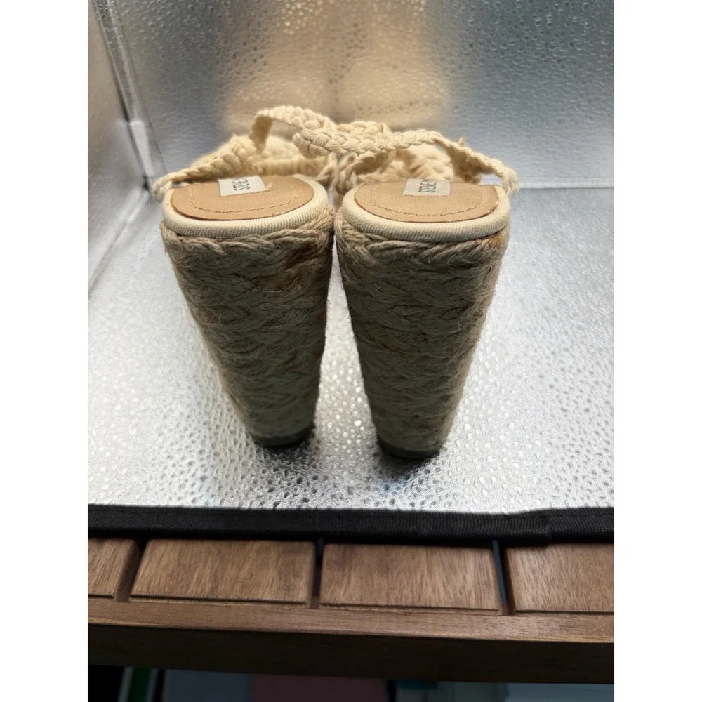Steve Madden High Wedge Espadrilles Manngo in Natural/Ivory  Size 10